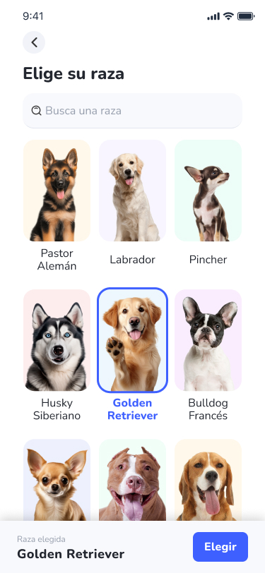 Seletor de raça durante o onboarding para personalizar recomendações.