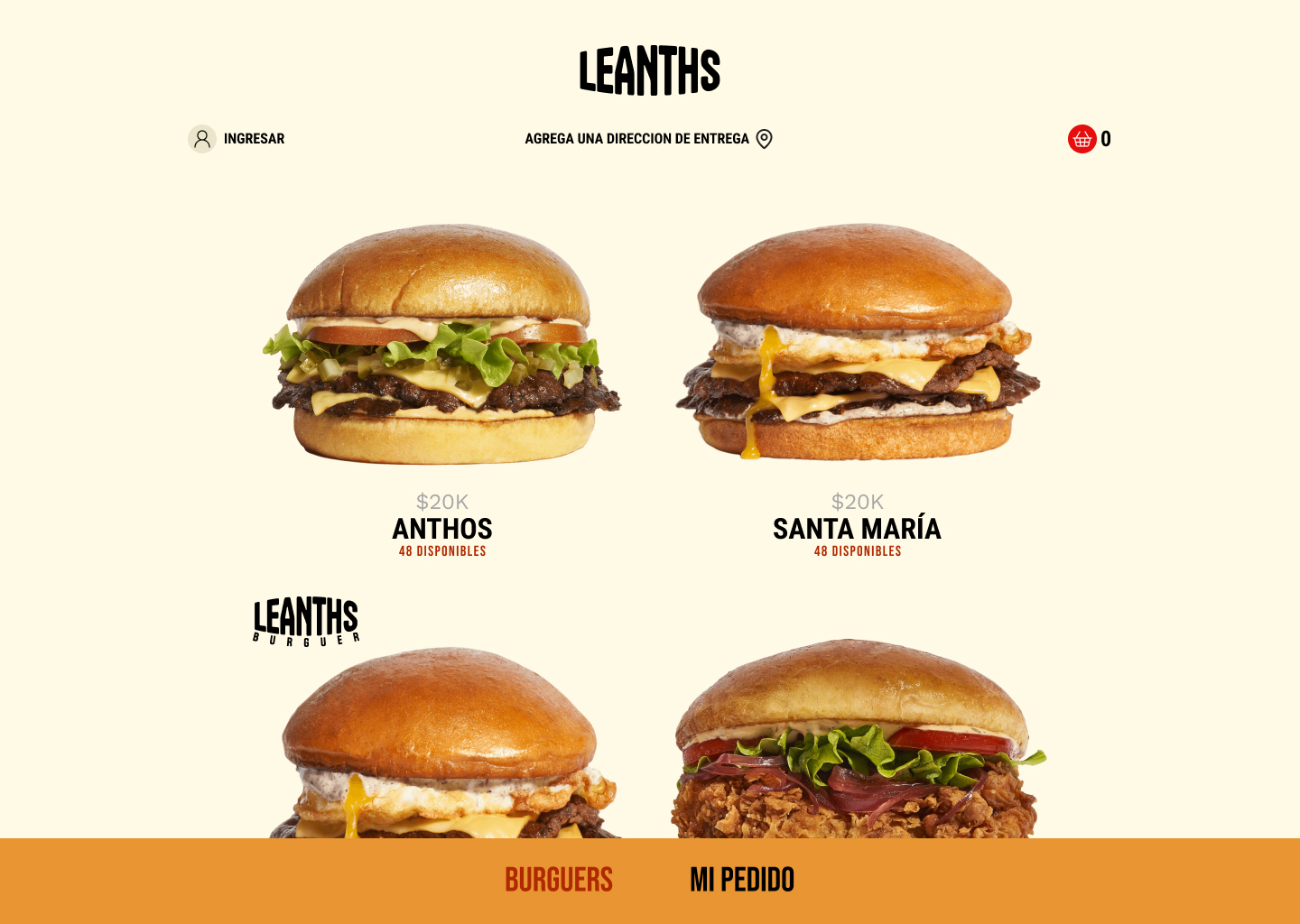 Loja online de hambúrgueres gourmet com catálogo visual e pedido direto.